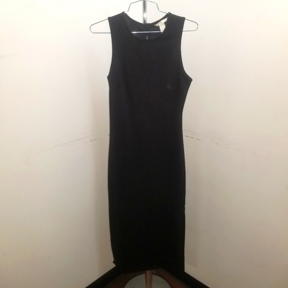 H&M Sleeveless Black Dress with double thigh split